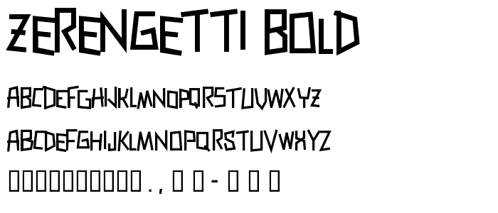 Zerengetti Bold font
